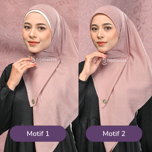 Jacquard Scarf Mono 1 Hijaberies - Dusty Rose