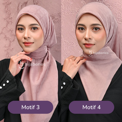 Jacquard Scarf Mono 4 Hijaberies - Dusty Rose