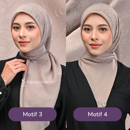 Jacquard Scarf Mono 3 Hijaberies -Khaky