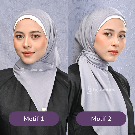 Jacquard Scarf Mono 2 Hijaberies - Lavender Ash