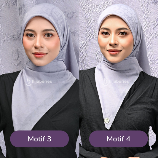 Jacquard Scarf Mono 3 Hijaberies - Lavender Ash