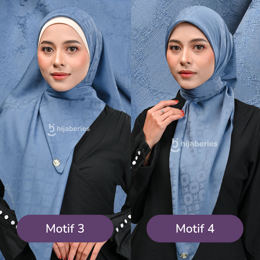 Jacquard Scarf Mono 3 Hijaberies - Light Denim