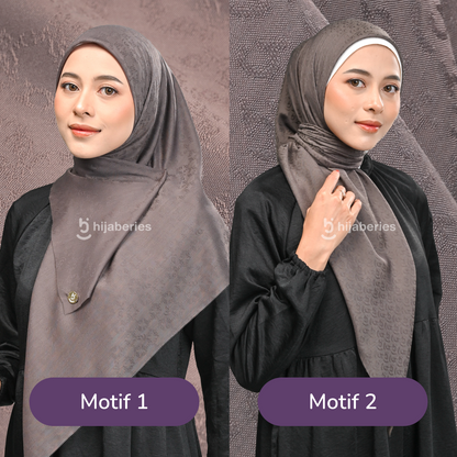 Jacquard Scarf Mono 1 Hijaberies - Major Brown