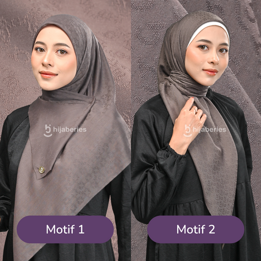 Jacquard Scarf Mono 1 Hijaberies - Major Brown