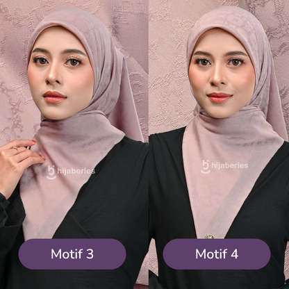 Jacquard Scarf Mono 3 Hijaberies - Milky Choco