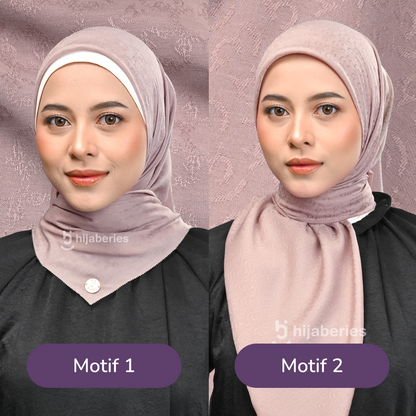 Jacquard Scarf Mono 2 Hijaberies - Milky Choco
