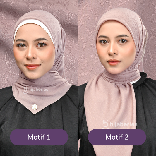 Jacquard Scarf Mono 1 Hijaberies - Milky Choco