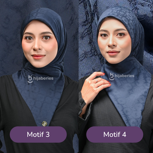 Jacquard Scarf Mono 3 Hijaberies - Navy