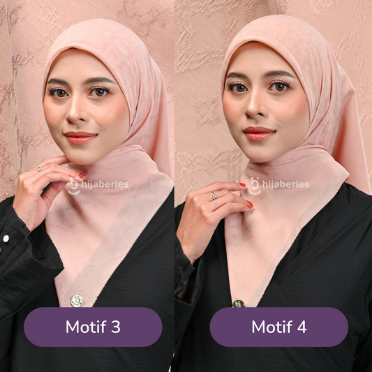 Jacquard Scarf Mono 3 Hijaberies - Rose