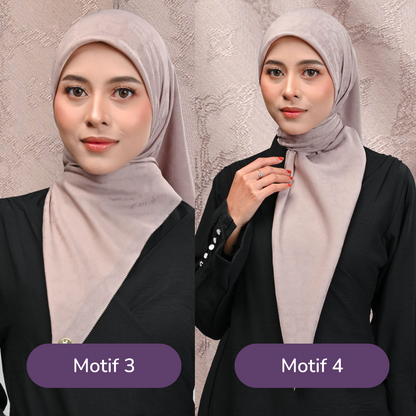 Jacquard Scarf Mono 3 Hijaberies - Simply Taupe