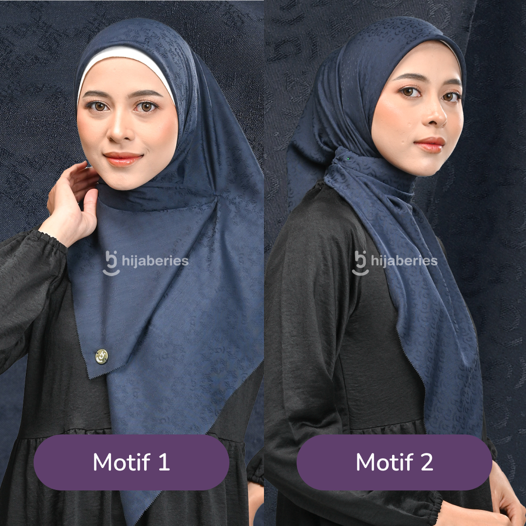 Jacquard Scarf Mono 2 Hijaberies - Navy