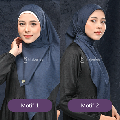 Jacquard Scarf Mono 2 Hijaberies - Navy