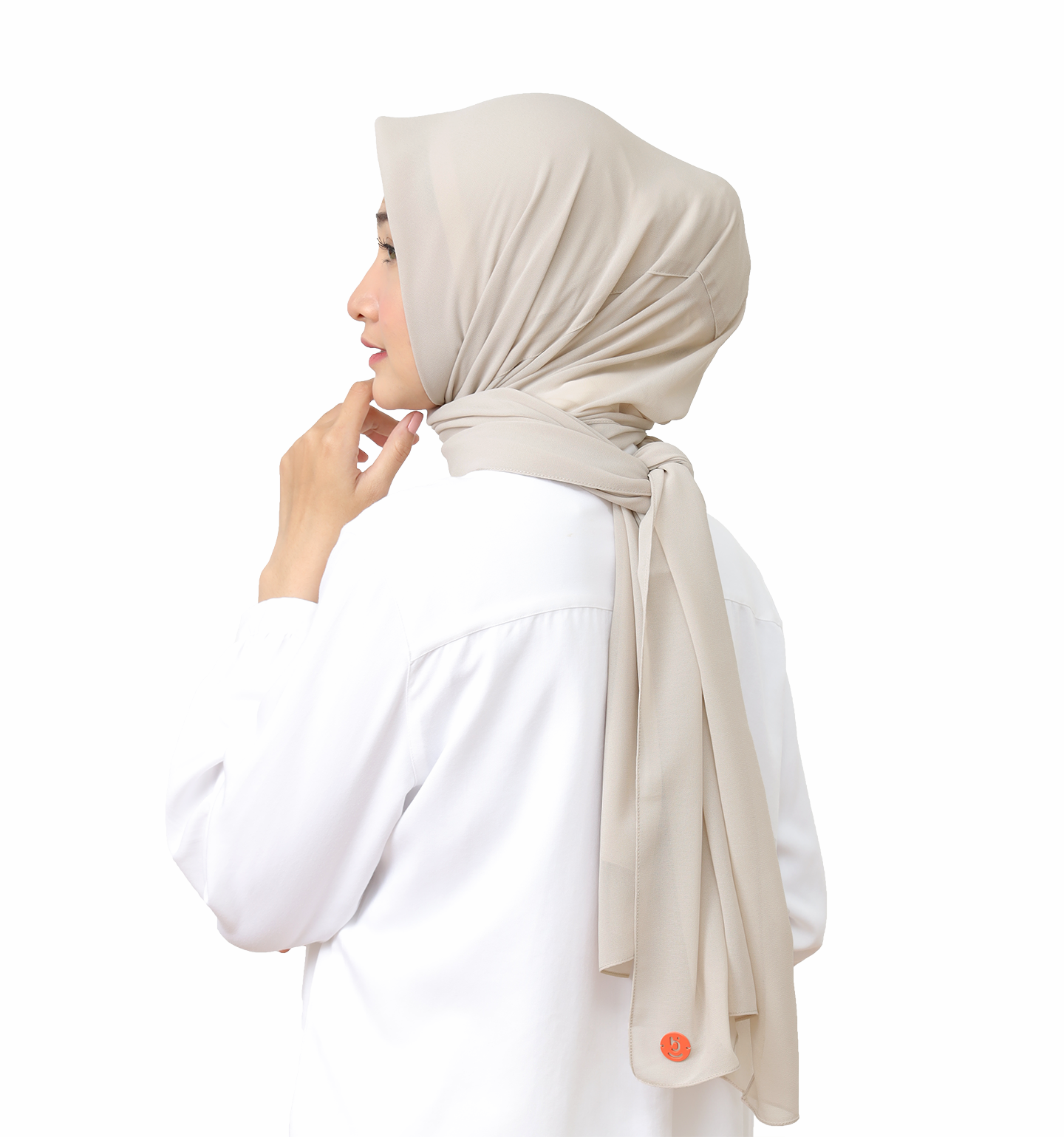 Kelora Pashmina Square Ceruty Babydoll Hijaberies - Ivory