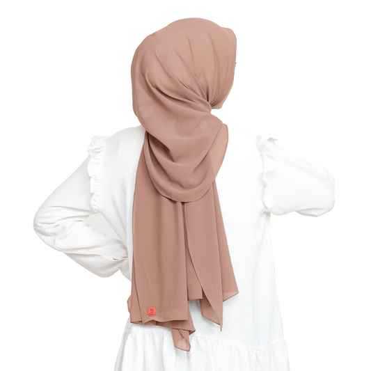 Kala Pashmina Oval Ceruty Babydoll Hijaberies - Khaky