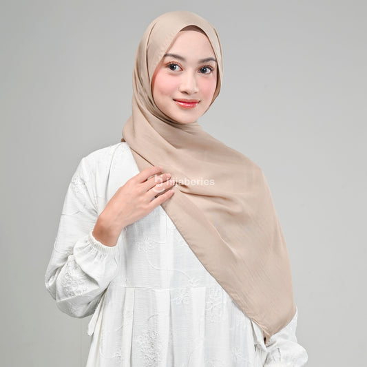 Pashmina Viscose Tencel Hijaberies (Hijab Pashmina dengan Exclusive Box) - Khaky