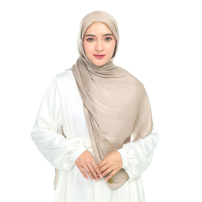 Shimmer Silk Pashmina Hijaberies - Khaky