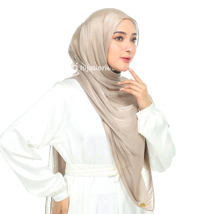 Shimmer Silk Pashmina Hijaberies - Khaky