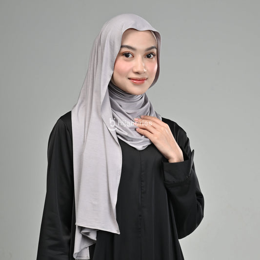 Kesa Tencel Pashmina Kaos Hijaberies - Light Grey