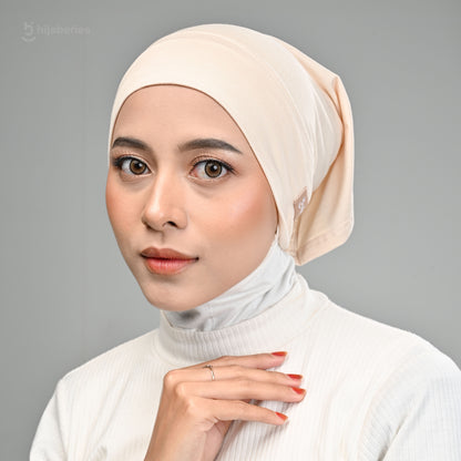 Inner Hijab Long Headband Cotton Rayon Hijaberies - Biscuit