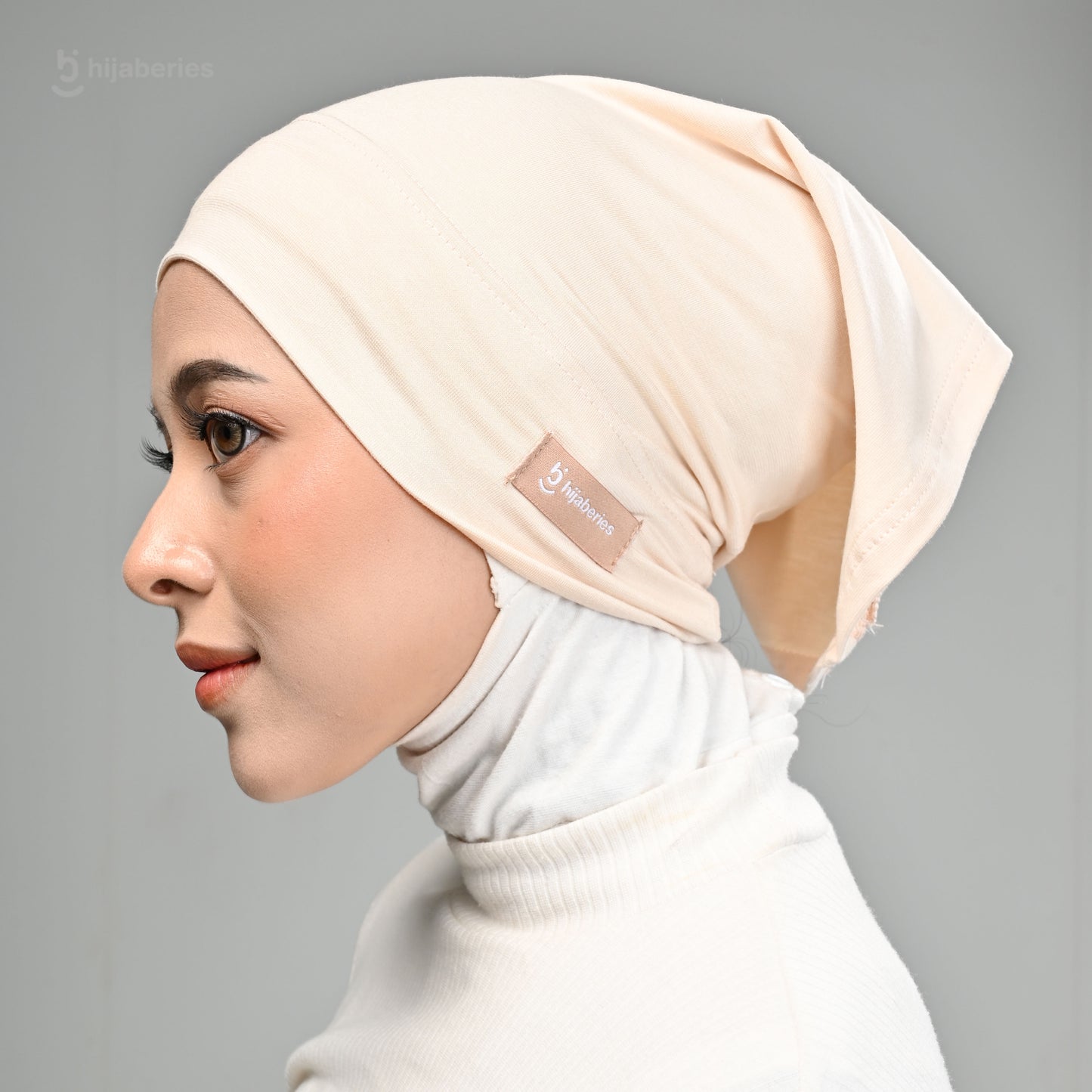 Inner Hijab Long Headband Cotton Rayon Hijaberies - Biscuit