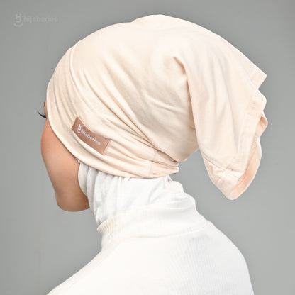 Inner Hijab Long Headband Cotton Rayon Hijaberies - Biscuit