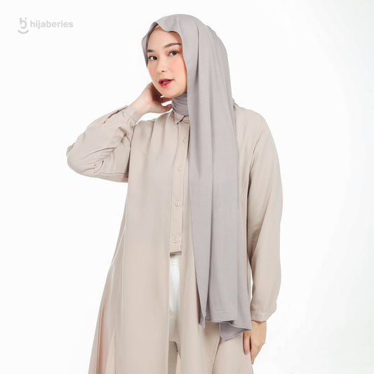 Kesa Pashmina Kaos Hijaberies - Light Grey