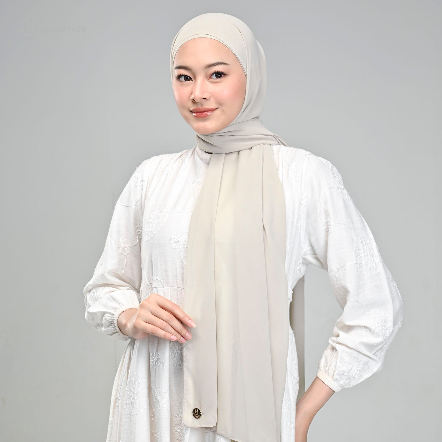 Malaka Pashmina Inner Hijaberies - Ivory