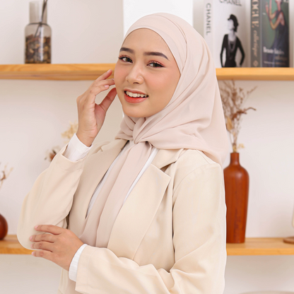 Olivia Square Instan Oval Ceruty Babydoll - Milk Tea