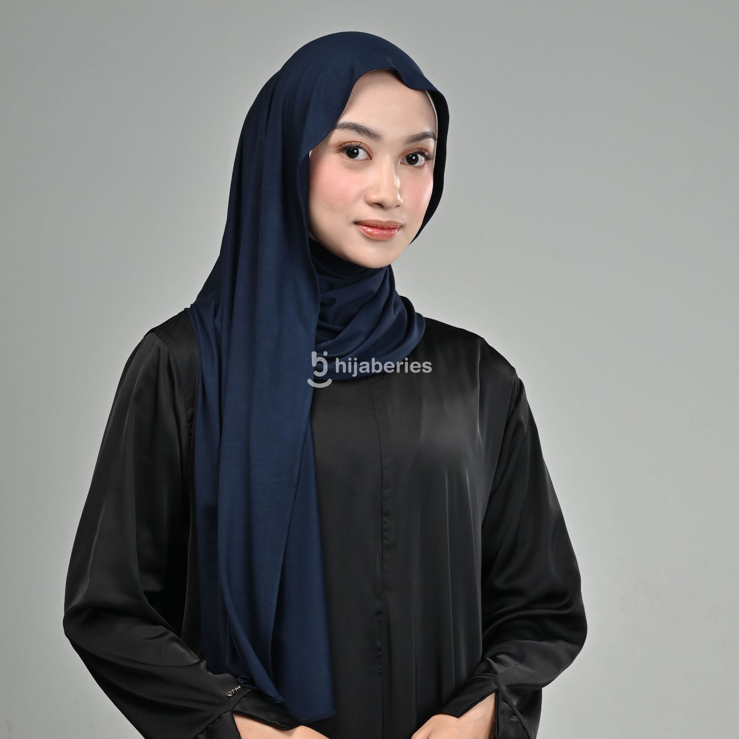 Kesa Tencel Pashmina Kaos Hijaberies - Navy