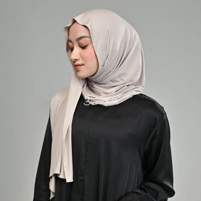 Kesa Tencel Pashmina Kaos Hijaberies - Oat Milk