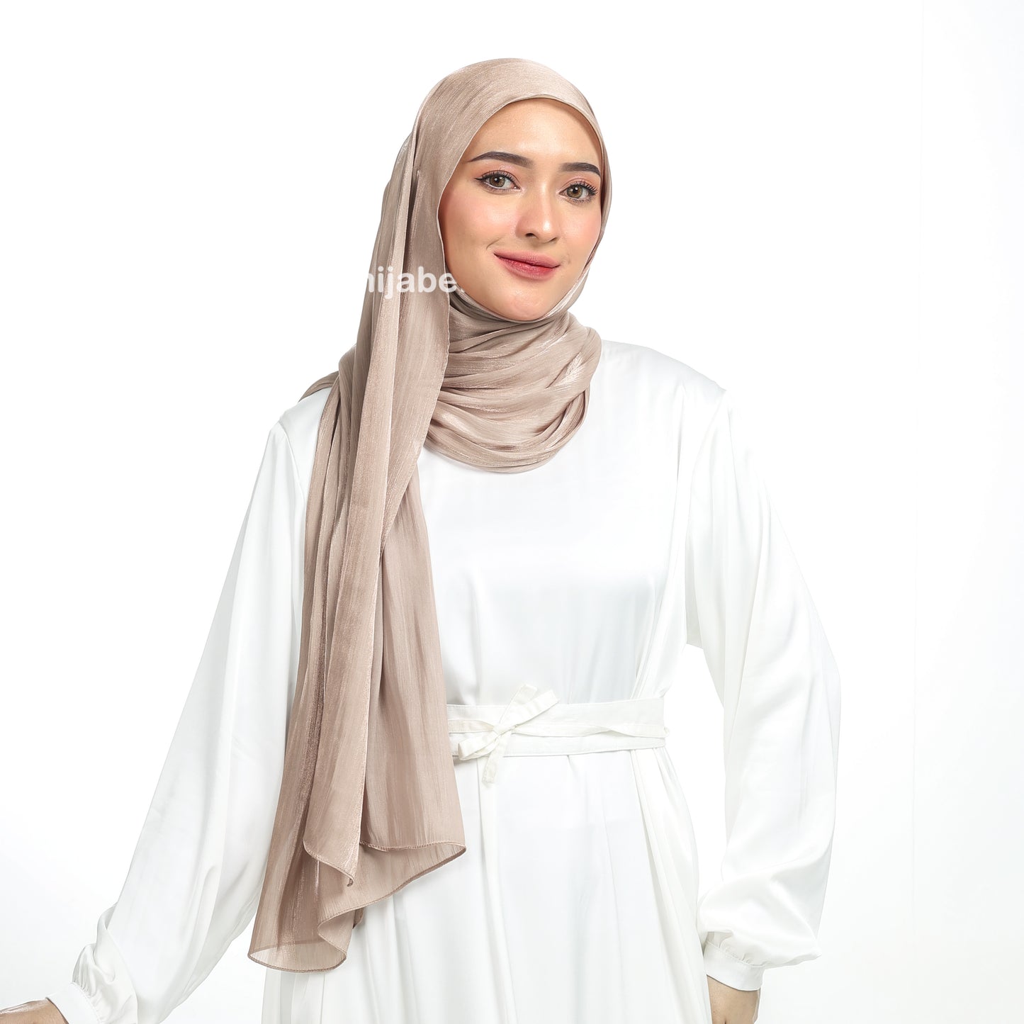 Shimmer Silk Pashmina Hijaberies - Oyster