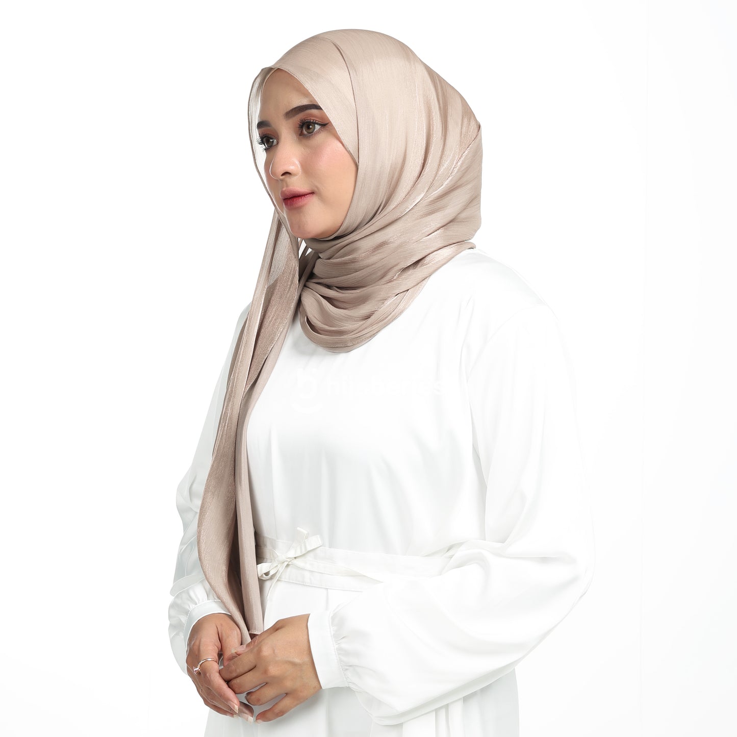 Shimmer Silk Pashmina Hijaberies - Oyster