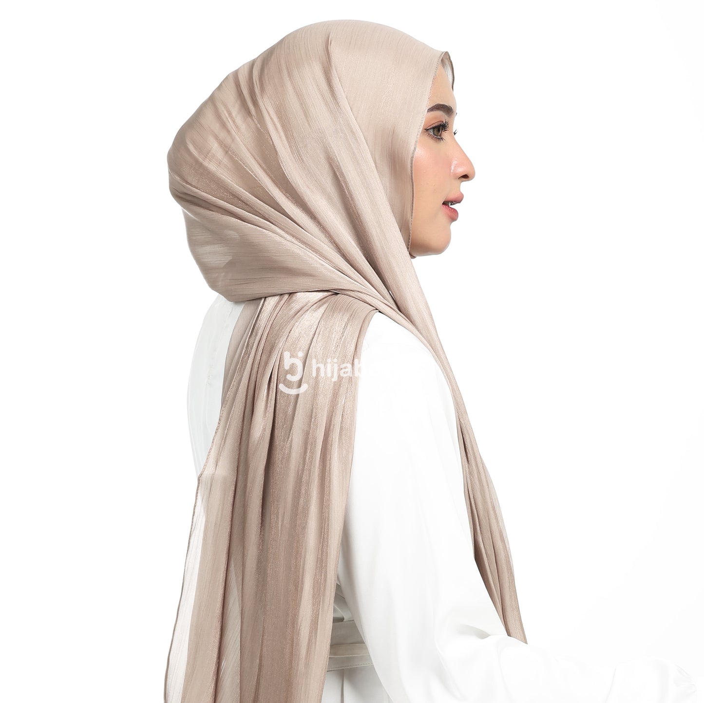 Shimmer Silk Pashmina Hijaberies - Oyster