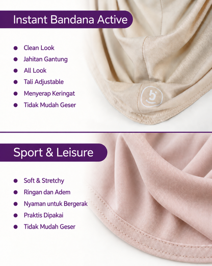 Hijaberies Motion Series - Instant Bandana Active (Bergo Instant Extra Cool)