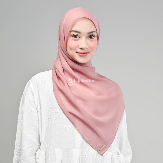 Pashmina Viscose Tencel Hijaberies (Hijab Pashmina dengan Exclusive Box) - Rose Gold