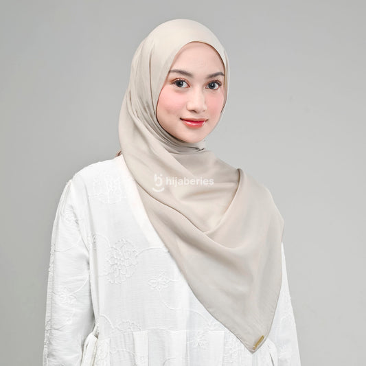 Pashmina Viscose Tencel Hijaberies (Hijab Pashmina dengan Exclusive Box) - Simply Taupe