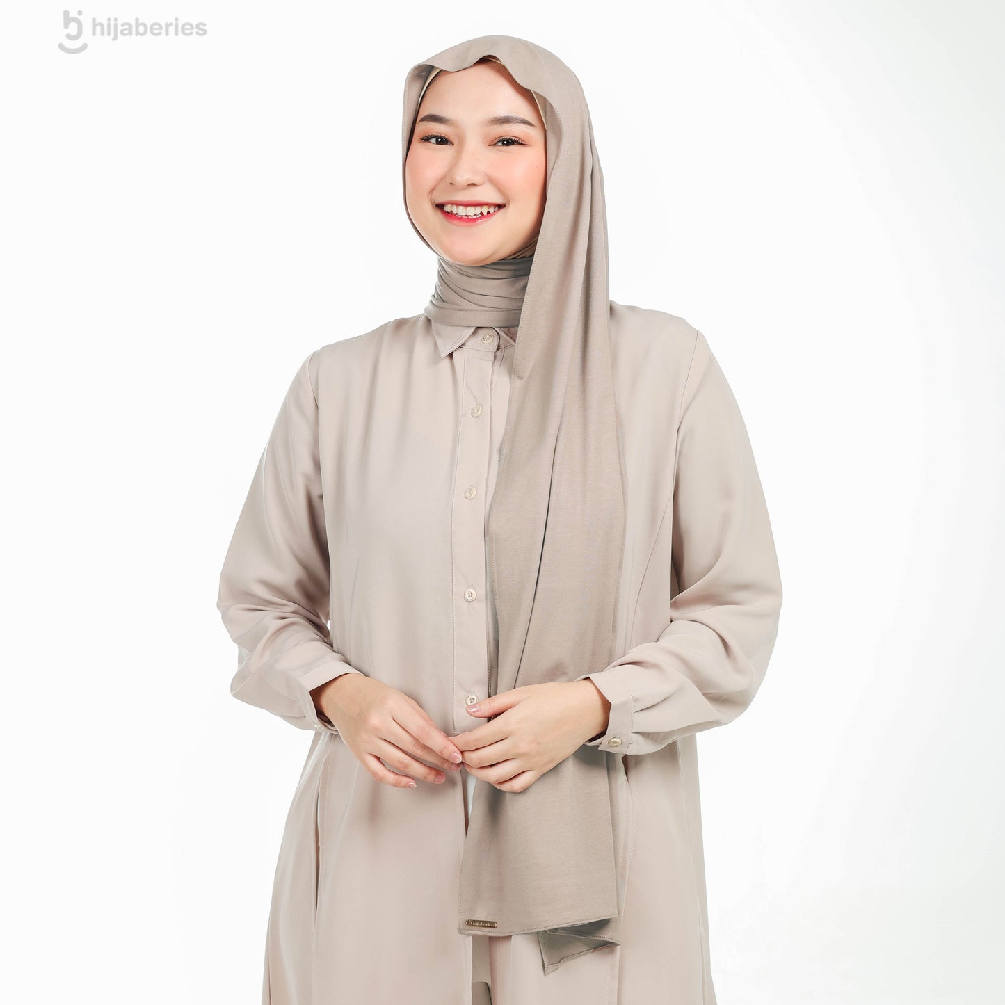 Kesa Pashmina Kaos Hijaberies - Simply Taupe