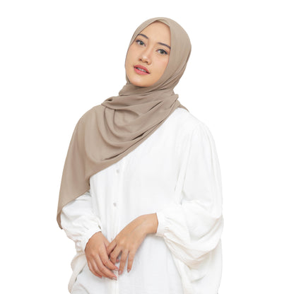 Daily Pashmina Ceruty Babydoll Hijaberies - Walnut