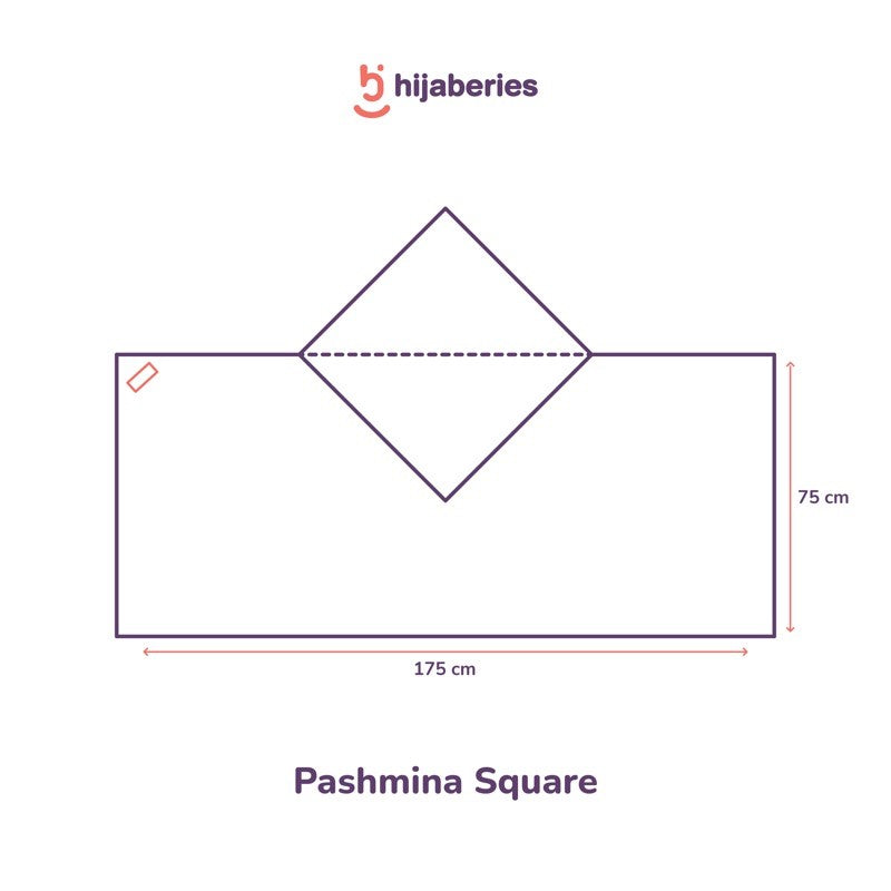Hijaberies - Kelora Pashmina Square | Pashmina Segi Empat Pola | Muka Tegak | Bahan Babydoll