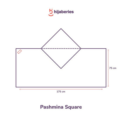 Hijaberies - Kelora Pashmina Square | Pashmina Segi Empat Pola | Muka Tegak | Bahan Babydoll