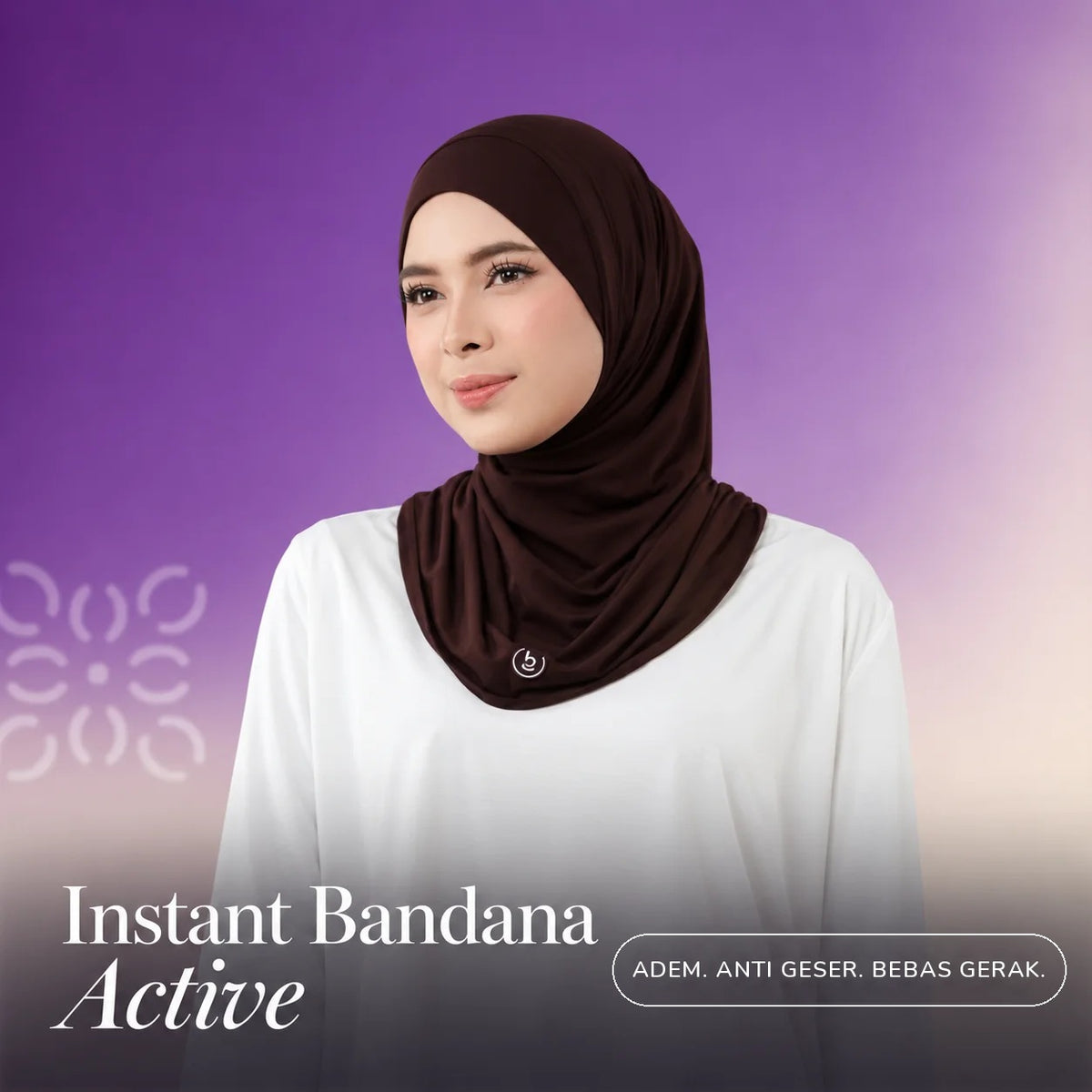 Instant Bandana Active Hijaberies hijab sport instan rayon Extra Cool - Adem, Anti Geser, Bebas Gerak