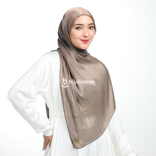 Shimmer Silk Pashmina Hijaberies - Choco Grey