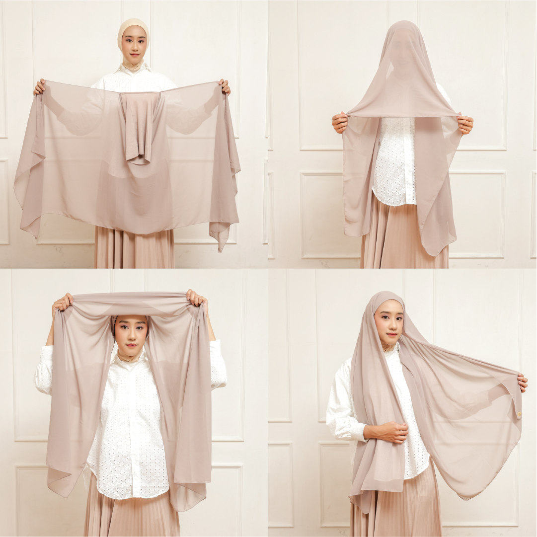 Lily Pashmina Inner 2in1 Hijaberies - Broken White