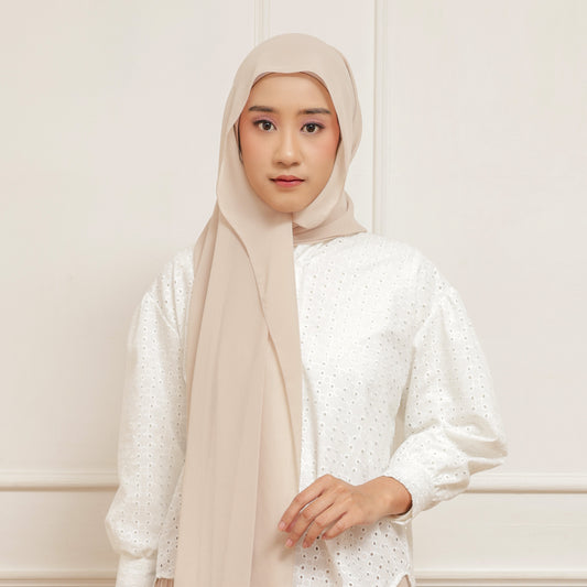 Lily Pashmina Inner 2in1 Hijaberies - Milk Tea