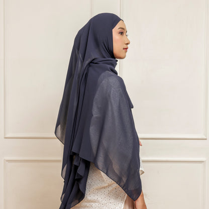 Lily Pashmina Inner 2in1 Hijaberies - Navy