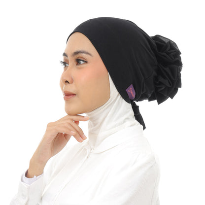 Inner Scrunchie (Ciput Hijab Cepol Bunga) Hijaberies - Black