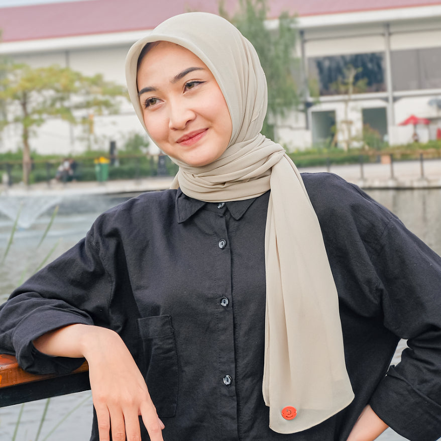 Hijaberies - Kelora Pashmina Square | Pashmina Segi Empat Pola | Muka Tegak | Bahan Babydoll