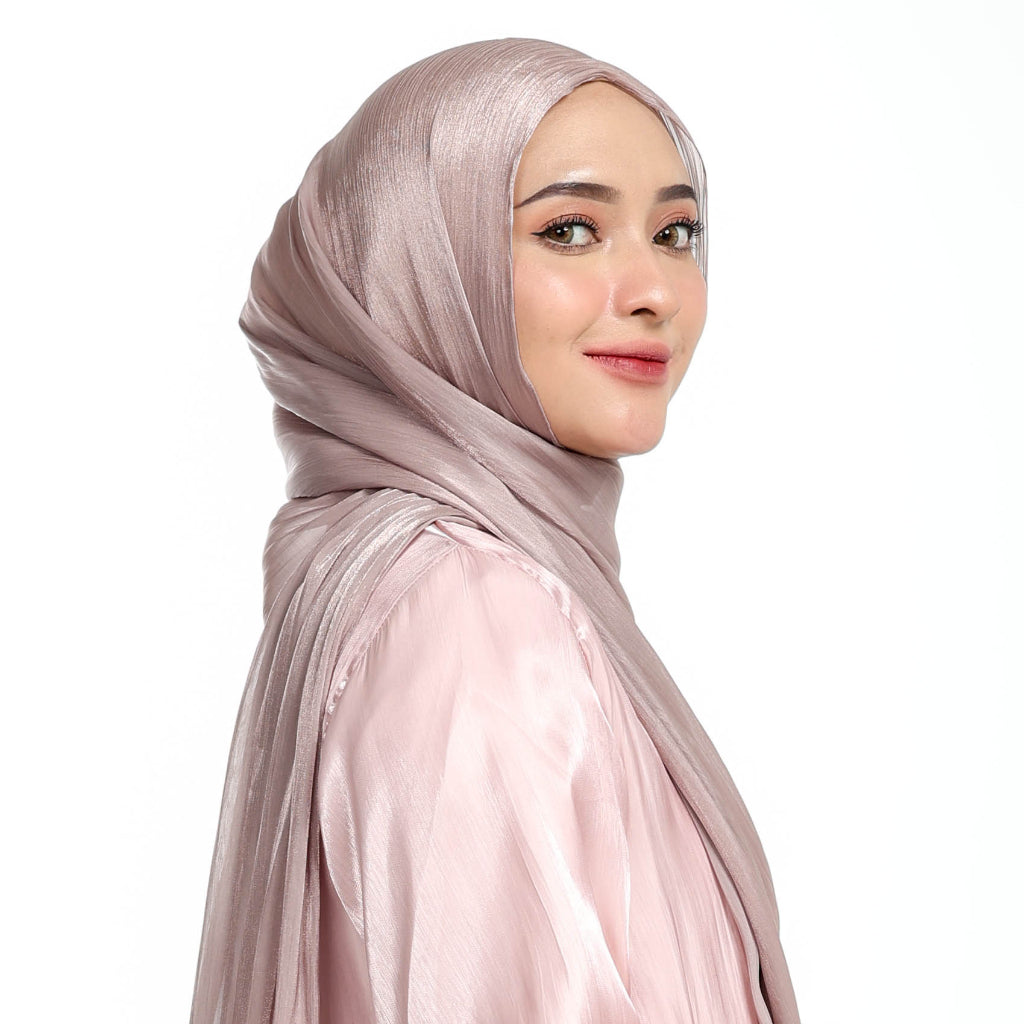 Shimmer Silk Pashmina Hijaberies - Travertine