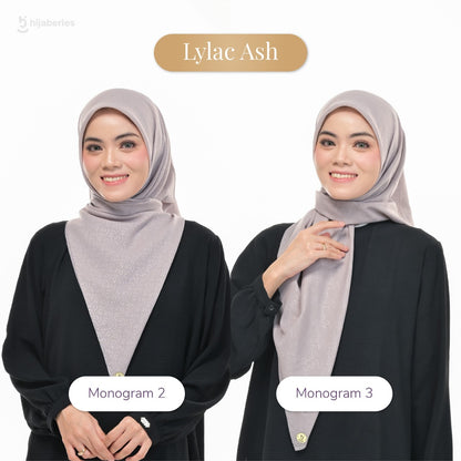 Hijaberies Elegance Embossed - Monogram Series 2 & 3 (Hijab Segi Empat Lasercut Motif Emboss)