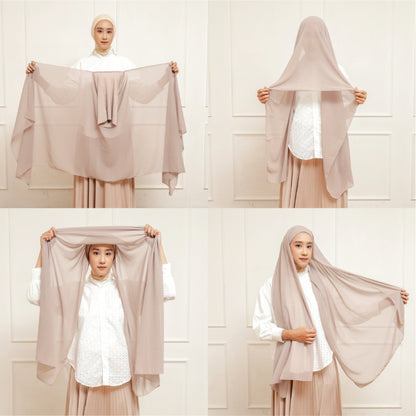 Hijaberies - Lily Pashmina 2in1 Inner Premium (Hijab Pashmina Instan dengan Ciput Long Headband)